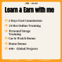 Learn earn with me. Png